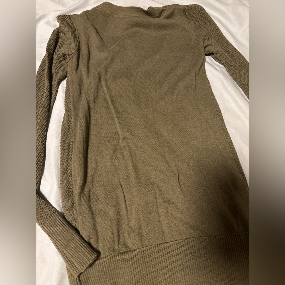 Dark Olive Button Front Cardigan - Picture 6 of 6